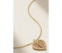 Sydney Evan Marquis Eye Fishnet Heart Kette aus 14 Karat Gold