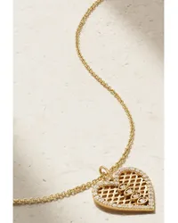 Sydney Evan Marquis Eye Fishnet Heart Kette aus 14 Karat Gold