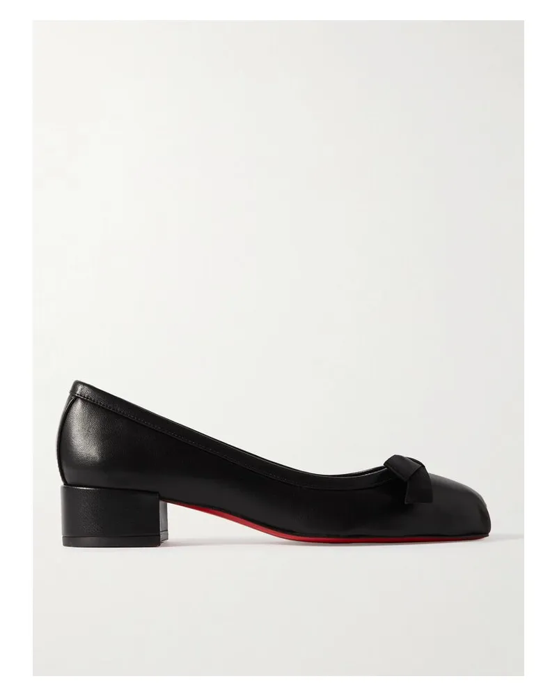Christian Louboutin Mamaflirt 30 Ballerinas Aus Leder Mit Schleife - Schwarz Schwarz