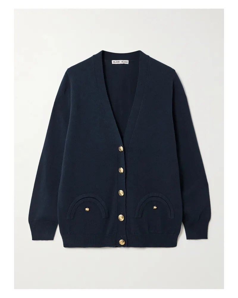 Blazé Milano Highland Cardigan Aus Einer Woll-kaschmirmischung - Blau Blau