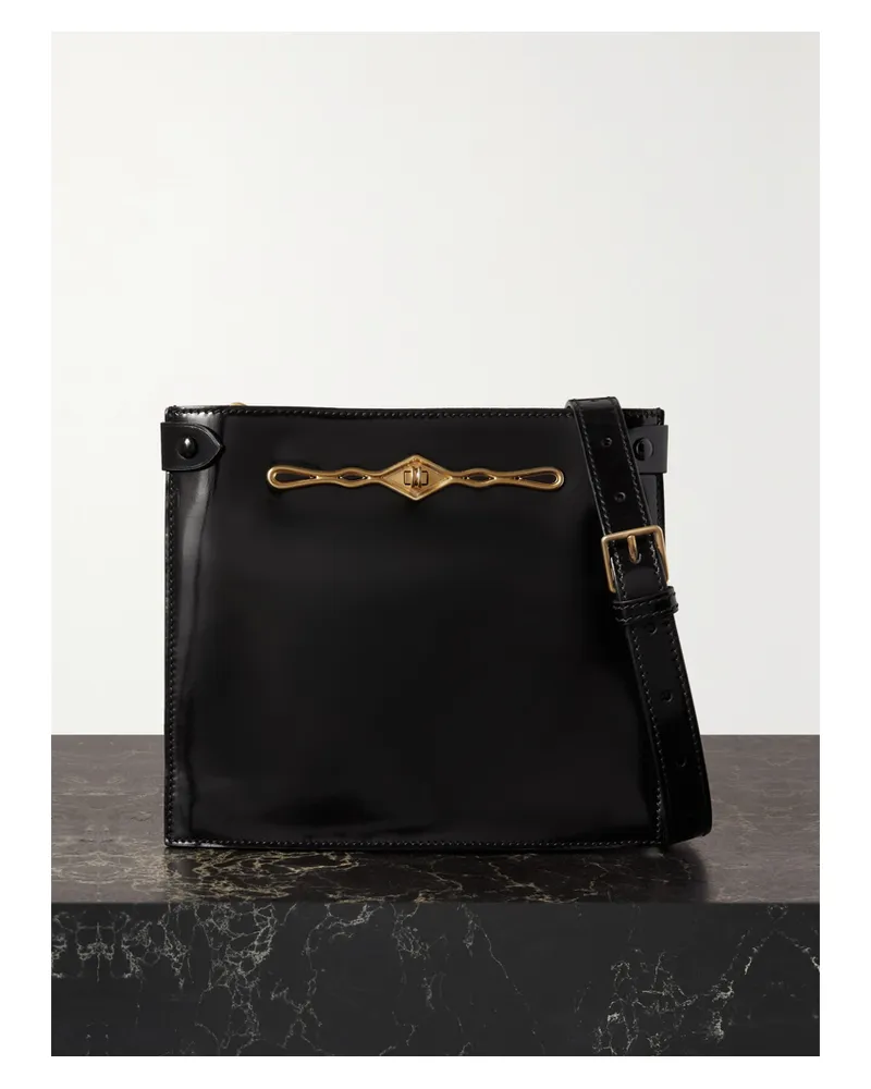 Métier Fernando Jorge Stowaway Embellished Patent-leather Shoulder Bag - Black Black
