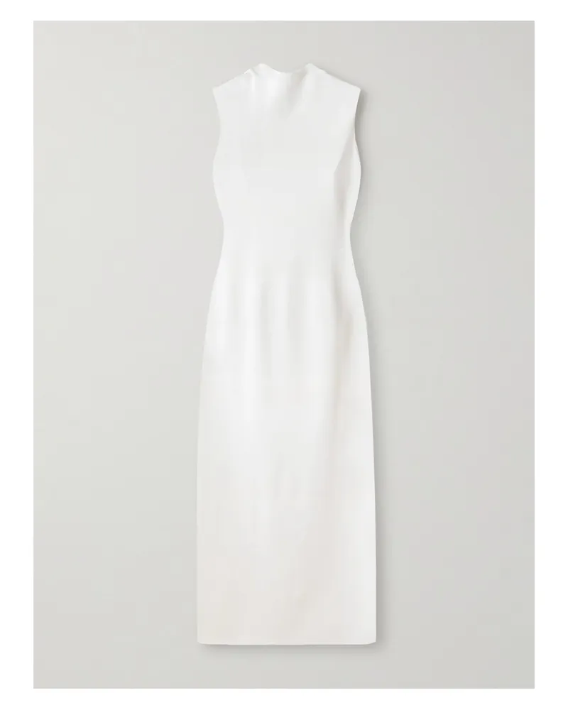 Cult Gaia Deirdra Rückenfreies Midikleid Aus Strick Mit Falten Und Verzierungen - Wollweiß Wollweiß