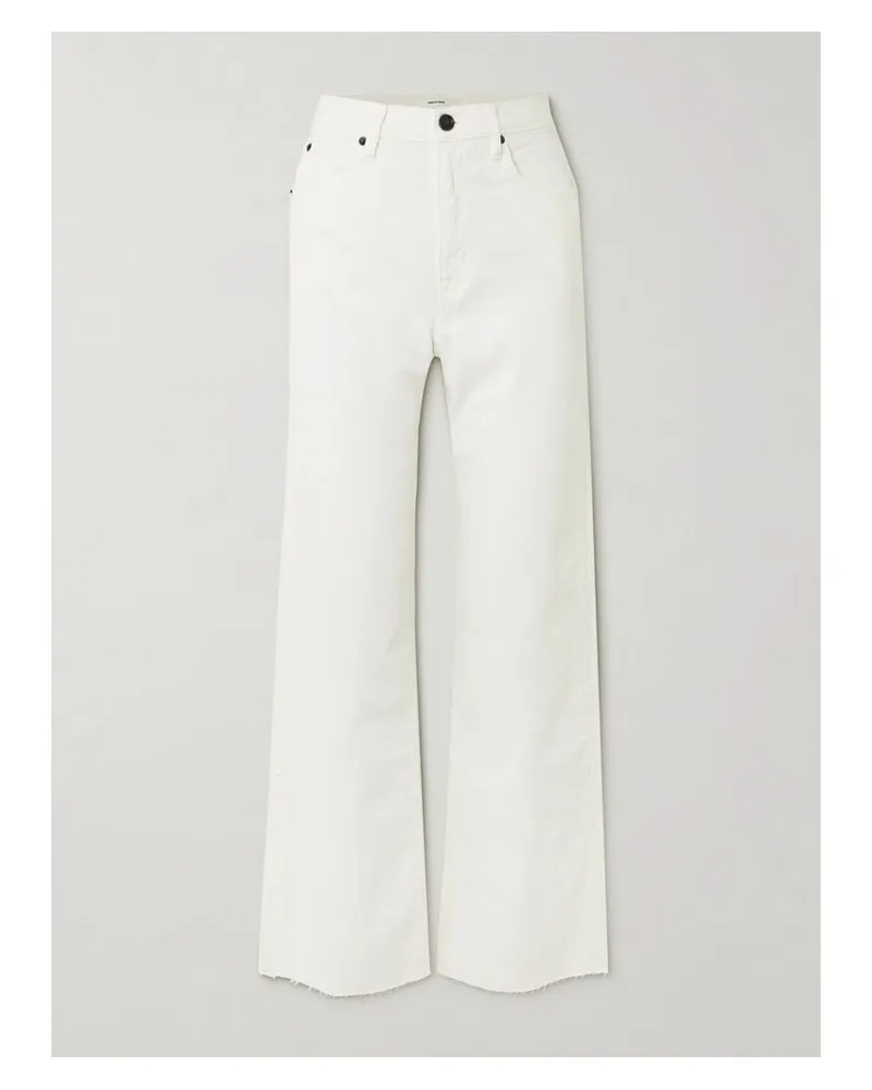 SLVRLAKE Grace Hoch Sitzende Jeans Mit Weitem Bein Und Fransen - Weiß Weiß