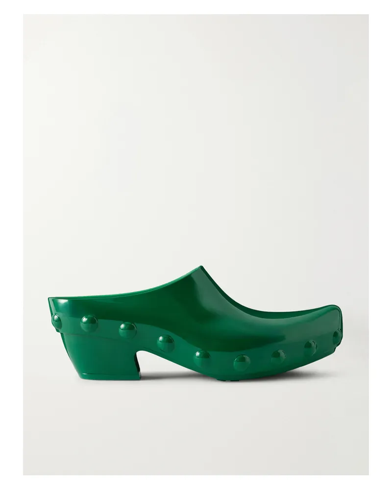 Bottega Veneta Studded Rubber Mules - Green Green