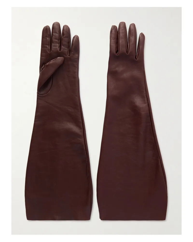 Saint Laurent Handschuhe Aus Leder - Braun Braun