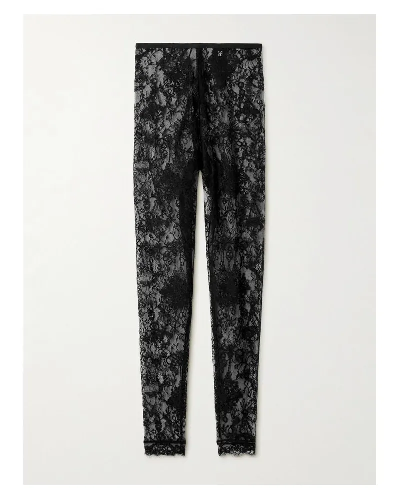 Givenchy Leggings Aus Stretch-spitze Mit Wellenkanten - Schwarz Schwarz