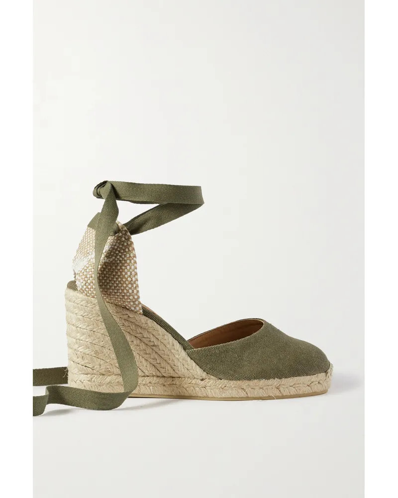 Castañer Carina 80 Espadrille-wedges aus Canvas Grün