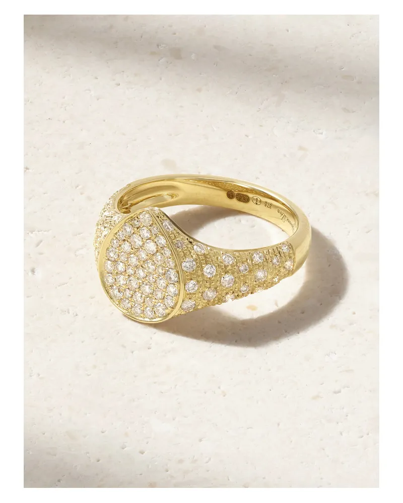 Yvonne Léon Mini Poire Ring Aus 9 Karat Gold Mit Diamanten Gold