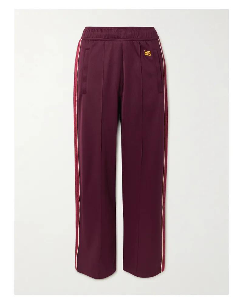 Wales Bonner Mantra Jogginghose Mit Geradem Bein Aus Jersey Mit Pointelle-strickeinsätzen - Burgunder Burgunder