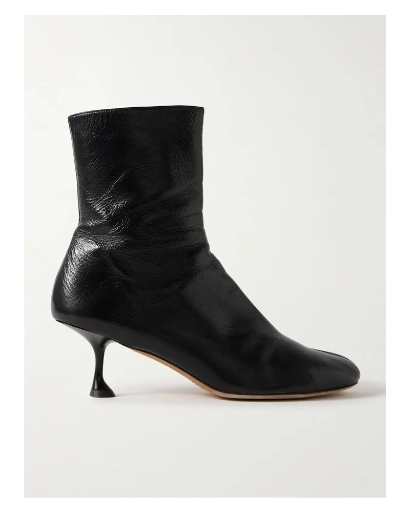 Proenza Schouler Tee Ankle Boots Aus Leder In Knitteroptik - Schwarz Schwarz