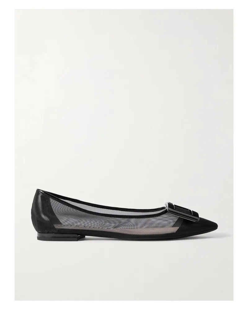 Roger Vivier Gommettine Ballerinas Aus Mesh Mit Schnalle - Schwarz Schwarz
