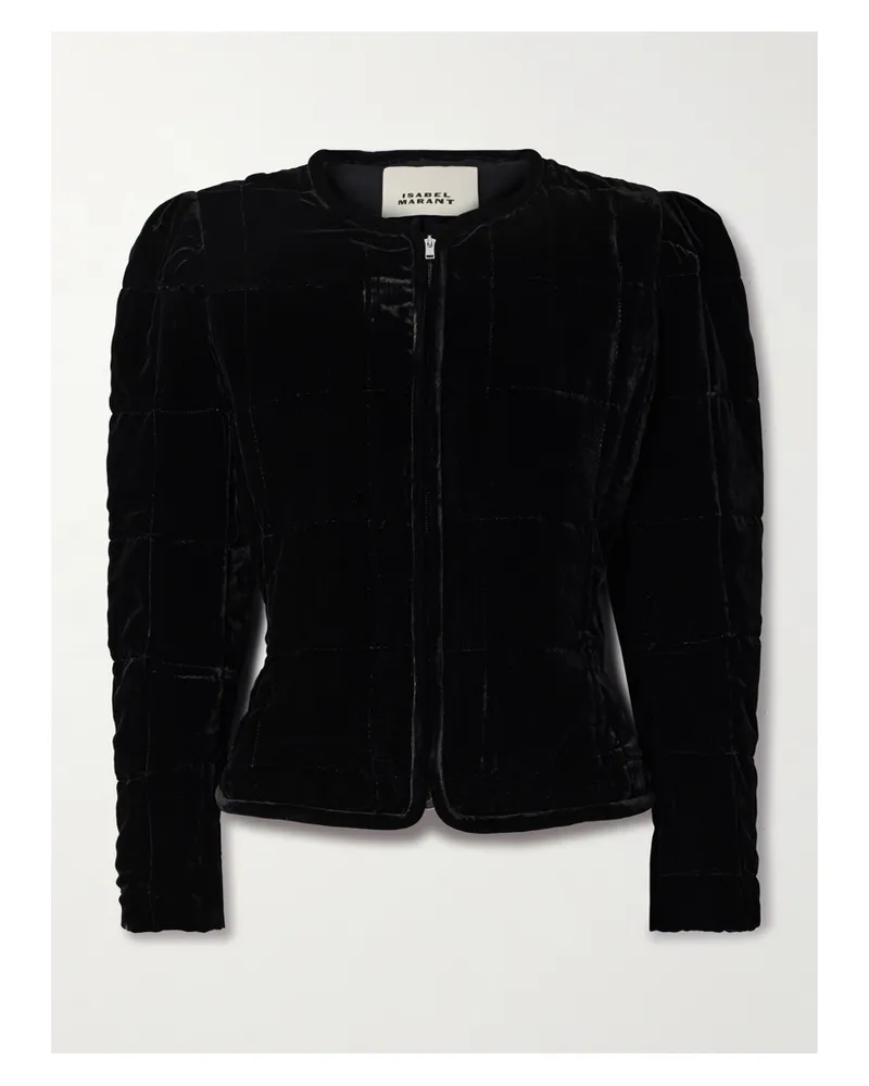 Isabel Marant Djanet Verkürzte Jacke Aus Samt Mit Wattierung - Schwarz Schwarz