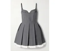 Mehrlagiges Kleid Aus Twill Mit Falten - Grau