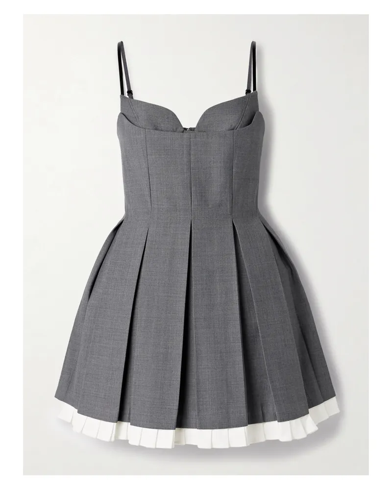 SHUSHU/TONG Mehrlagiges Kleid Aus Twill Mit Falten - Grau Grau