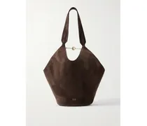 Lotus Small Suede Tote - Brown