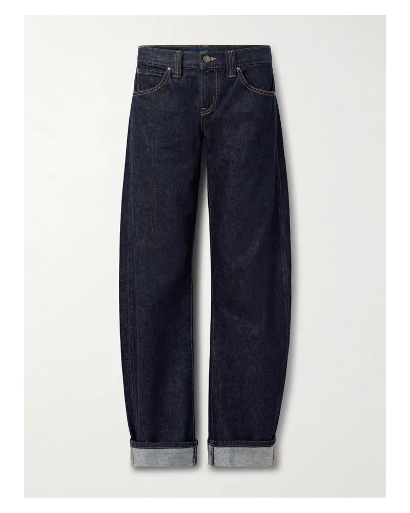 KHAITE Karo Halbhohe Barrel-jeans - Blau Blau