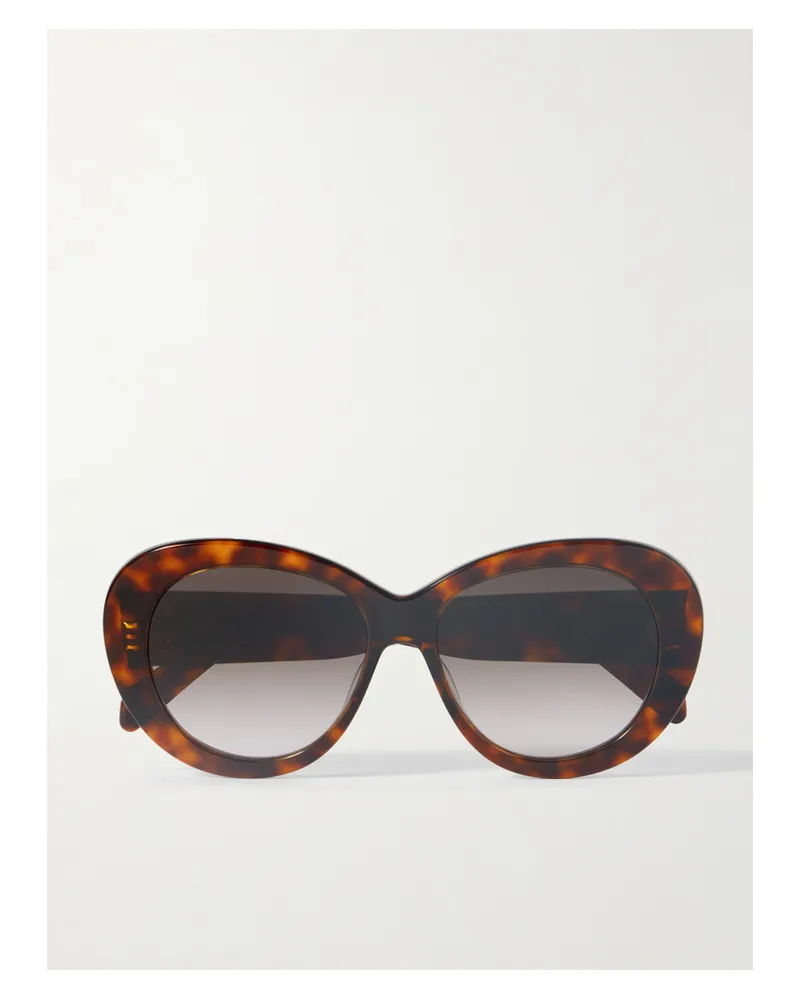 Celine Triomphe Round-frame Tortoiseshell Acetate Sunglasses - Brown Brown