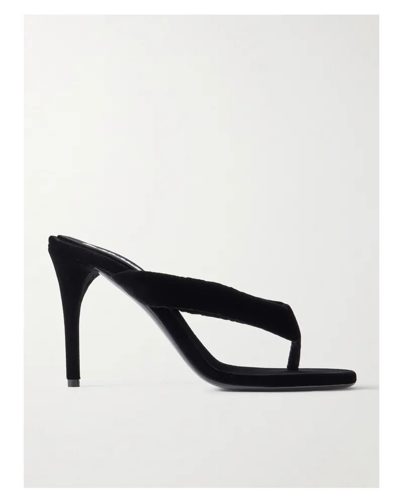 Alaïa 90 Zehensandalen Aus Samt - Schwarz Schwarz