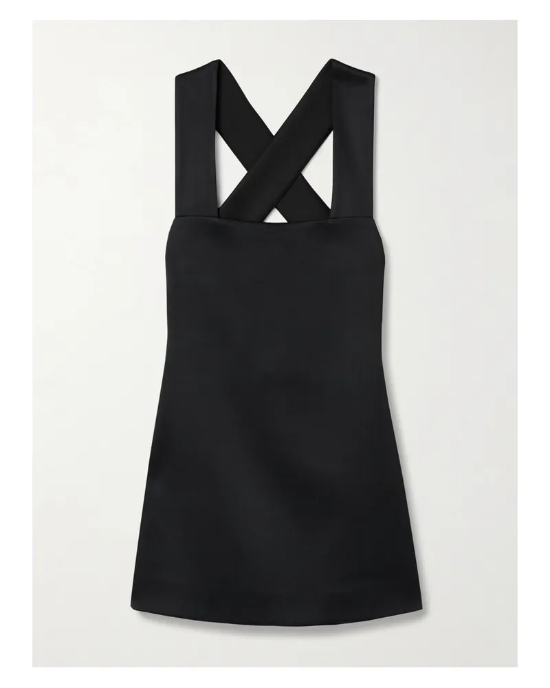 KHAITE Mella Satin-crepe Mini Dress - Black Black