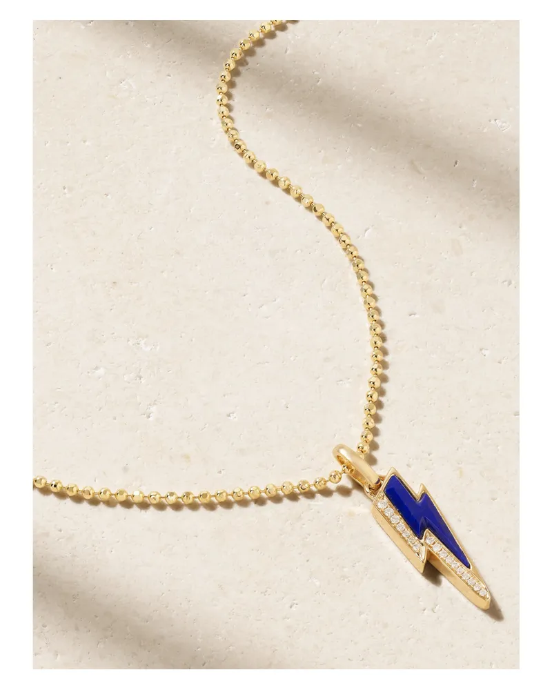 Sorellina Mini Ziggy Kette aus 18 Karat Gold Blau