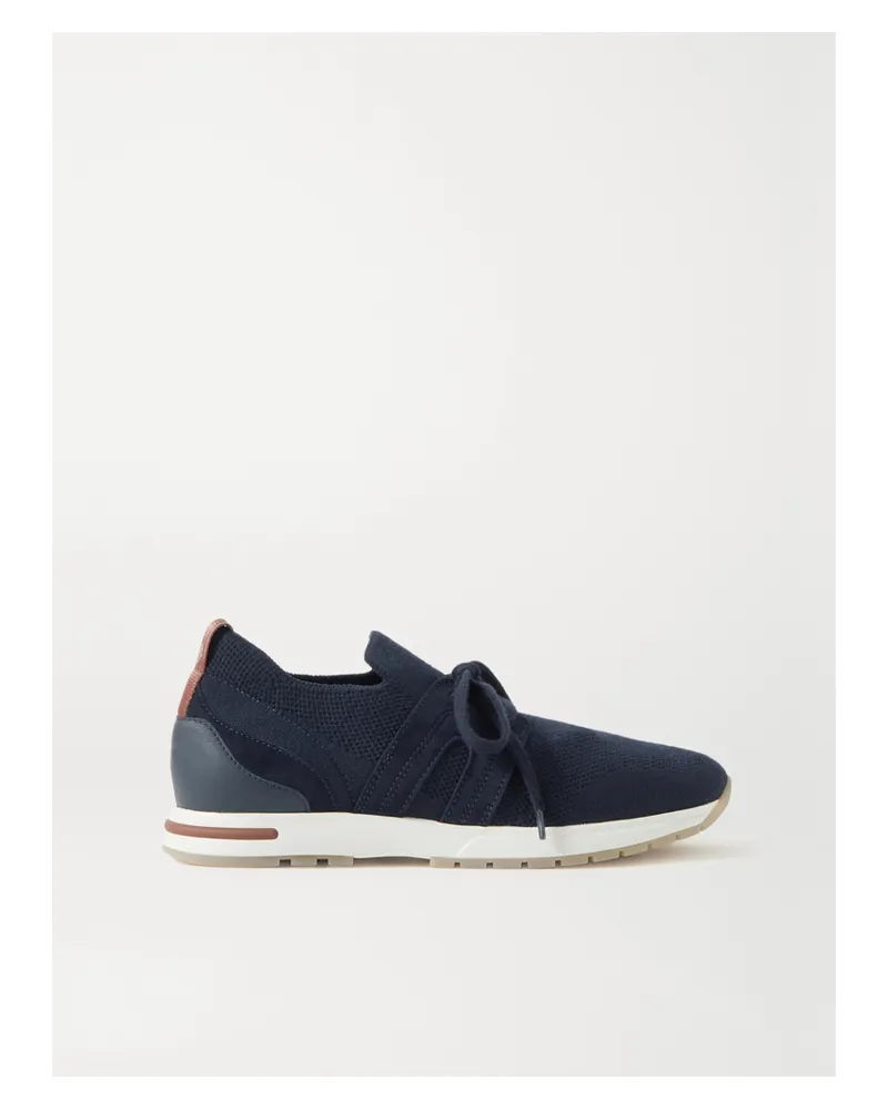 Loro Piana Flexy Lady Sneakers Aus Wolle, Leder Und Veloursleder - Blau Blau