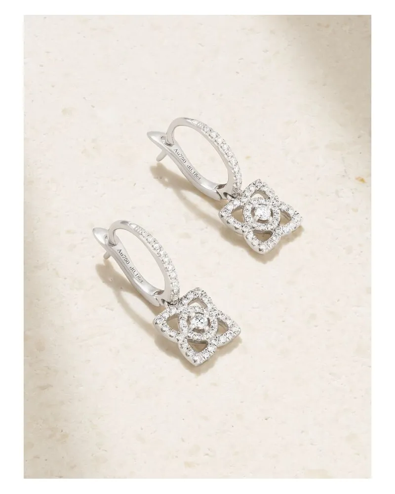 De Beers Enchanted Lotus Creolen Aus 18 Karat Weißgold Mit Diamanten Gold