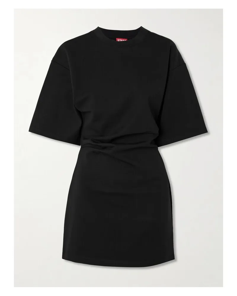 STAUD Truman Minikleid Aus Stretch-jersey Mit Raffungen - Schwarz Schwarz