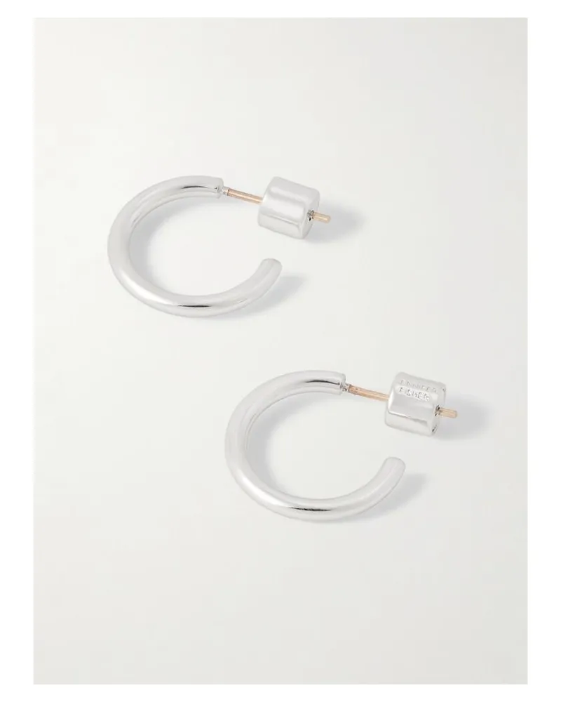 Jennifer Fisher Thread Huggies Versilberte Creolen Silber