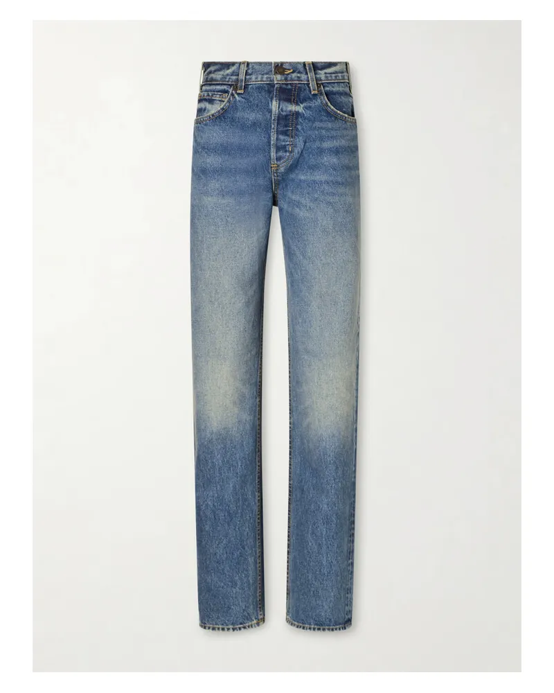Nili Lotan Briana Cotton Straight-leg Jeans - Blue Blue