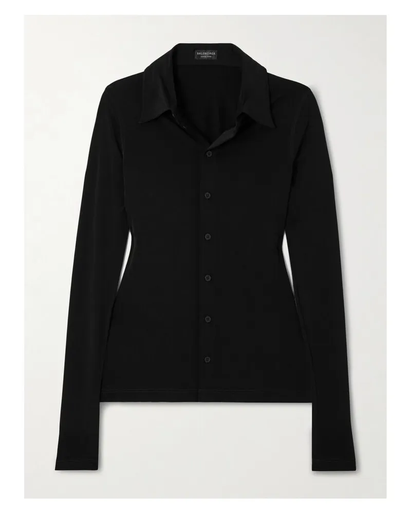 Balenciaga Hemd Aus Jersey - Schwarz Schwarz