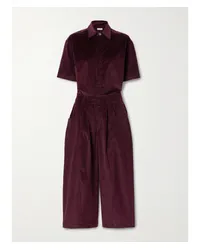 Rivet Utility New Yorker Verkürzter Jumpsuit aus Cord aus einer Baumwollmischung Burgunder