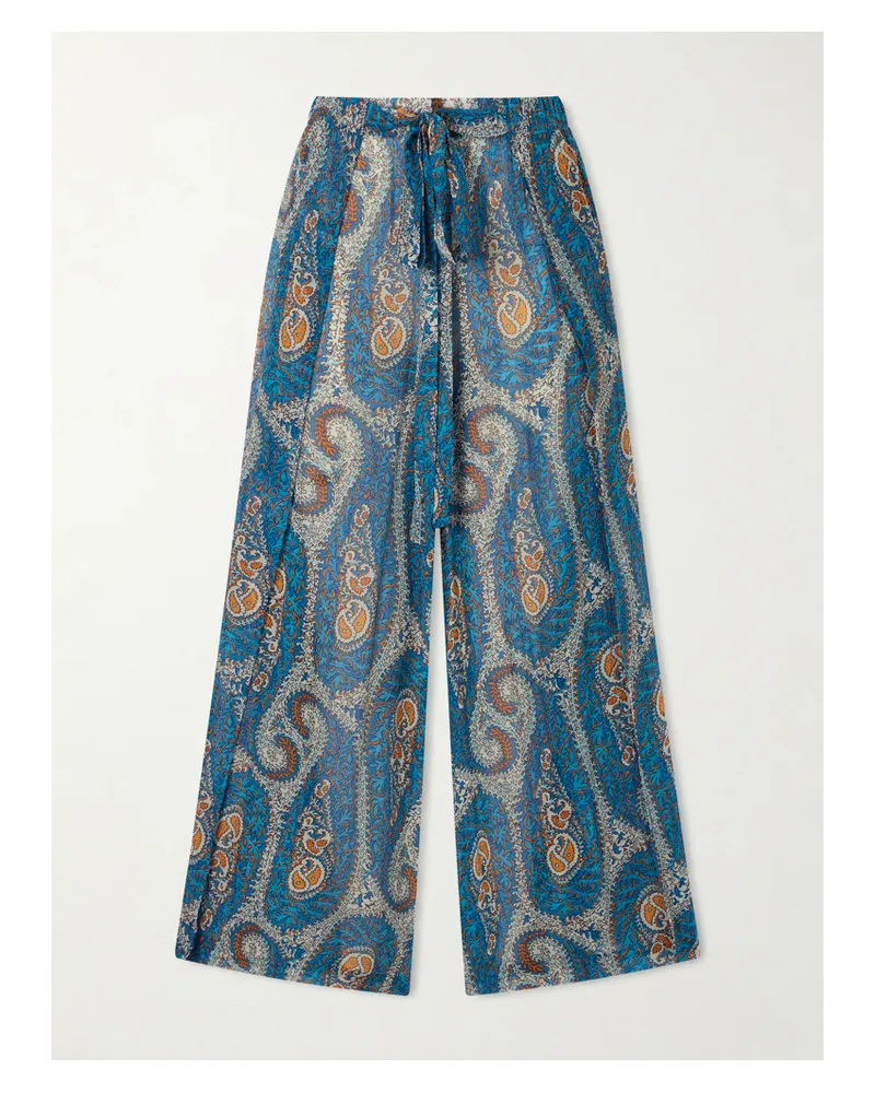 Etro Wide-leg Woven Pants - Blue Blue