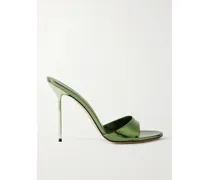 Lida Patent-leather Mules - Green