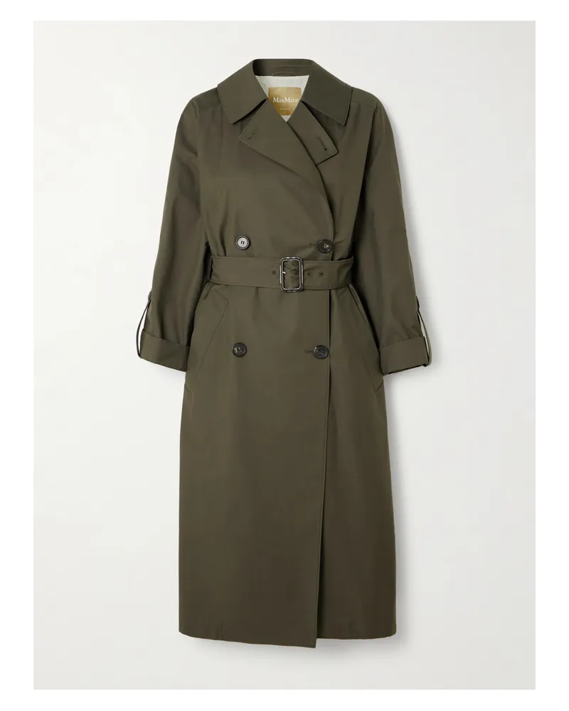Max Mara Mtcarte Double-breasted Cotton-blend Gabardine Trench Coat - Brown Brown