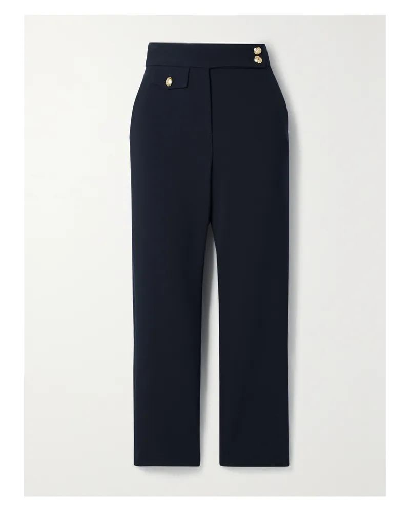 Veronica Beard Renzo Cropped Woven Straight-leg Pants - Blue Blue