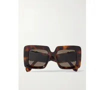 Anagram Oversized-sonnenbrille Mit Eckigem Rahmen Aus Azetat In Hornoptik - Braun