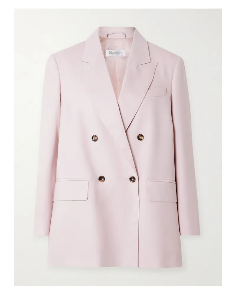 Max Mara Ombrosa Doppelreihiger Blazer Aus Einer Mischung Aus Wolle, Mohair Und Seide - Pink Pink