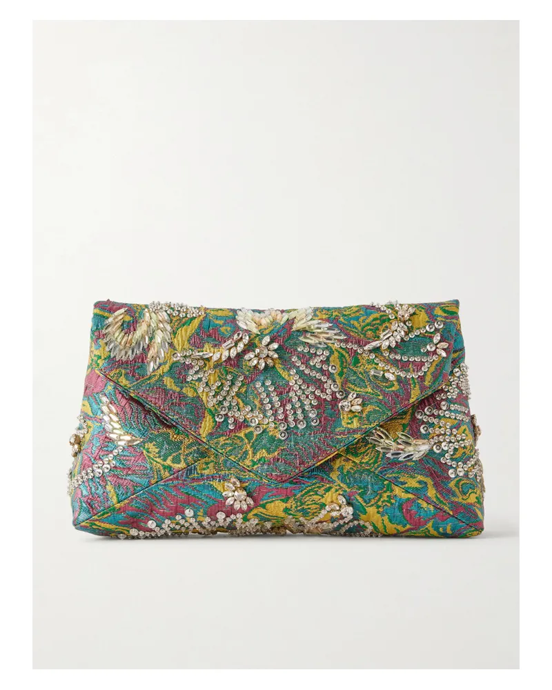 Dries van Noten Embellished Floral-jacquard Clutch - Multi Multi