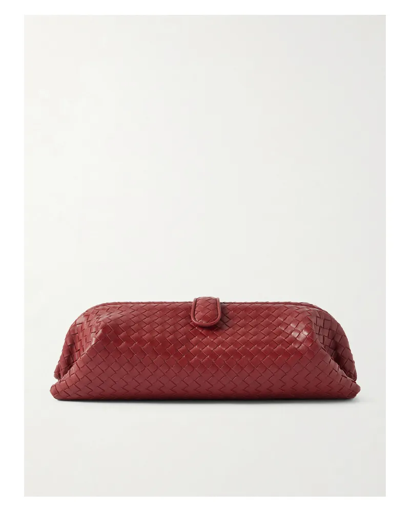 Bottega Veneta Intrecciato Leather Clutch - Red Red