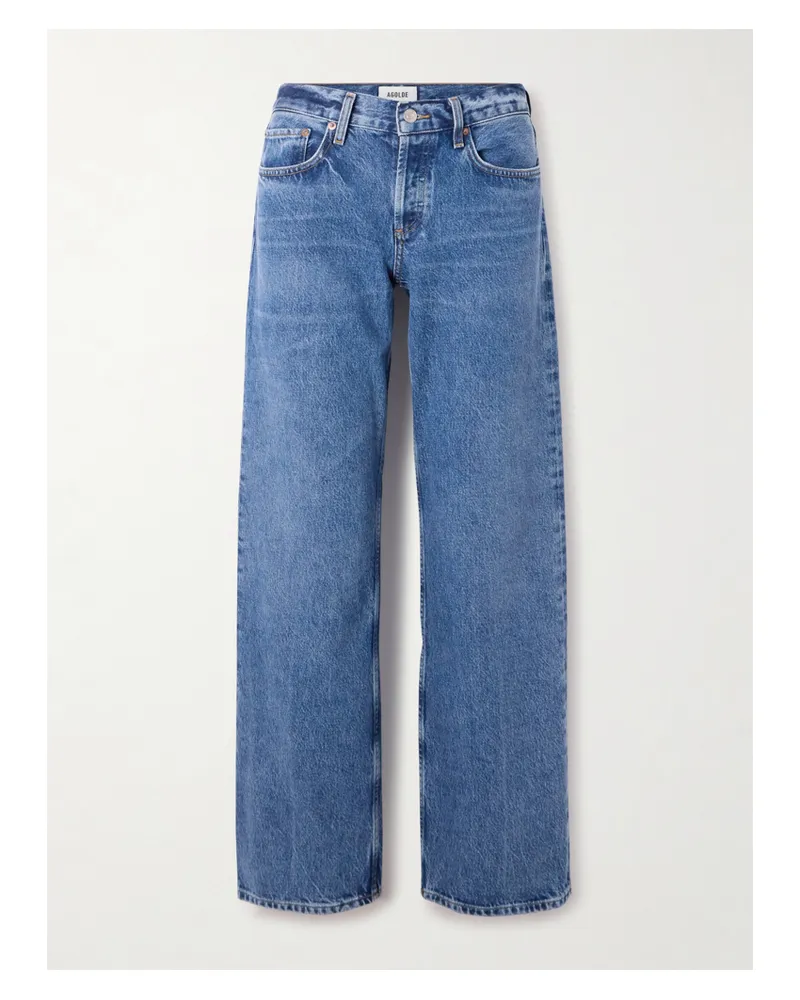 AGOLDE Low-rise Loose Jeans Mit Geradem Bein In Distressed-optik - Blau Blau