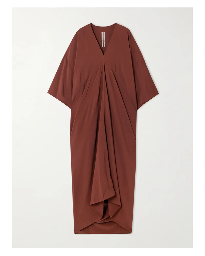 Rick Owens Tommykite Maxikleid Aus Crêpe Mit Falten - Braun Braun