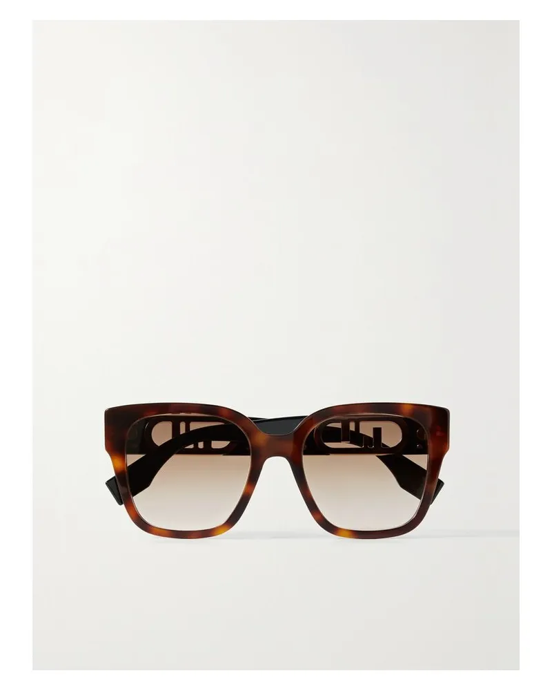 Fendi O'lock Oversized-sonnenbrille Mit Eckigem Rahmen Aus Azetat In Hornoptik - Braun Braun