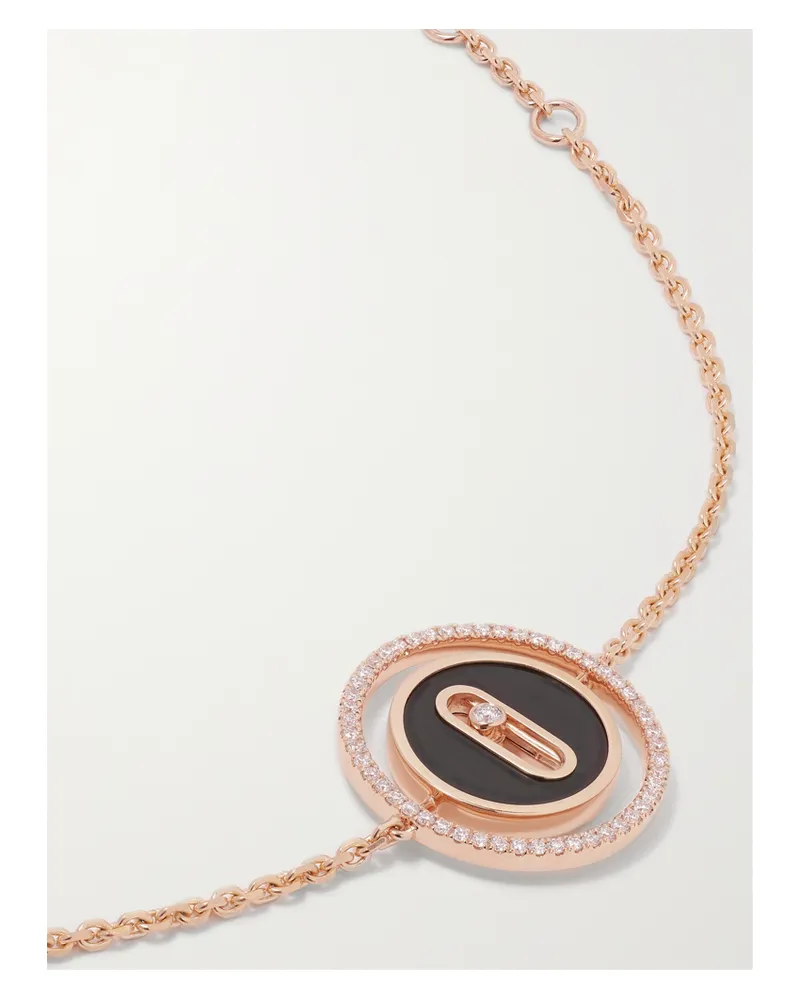 Messika Lucky Move 18-karat Rose Gold, Onyx And Diamond Bracelet - Black Black