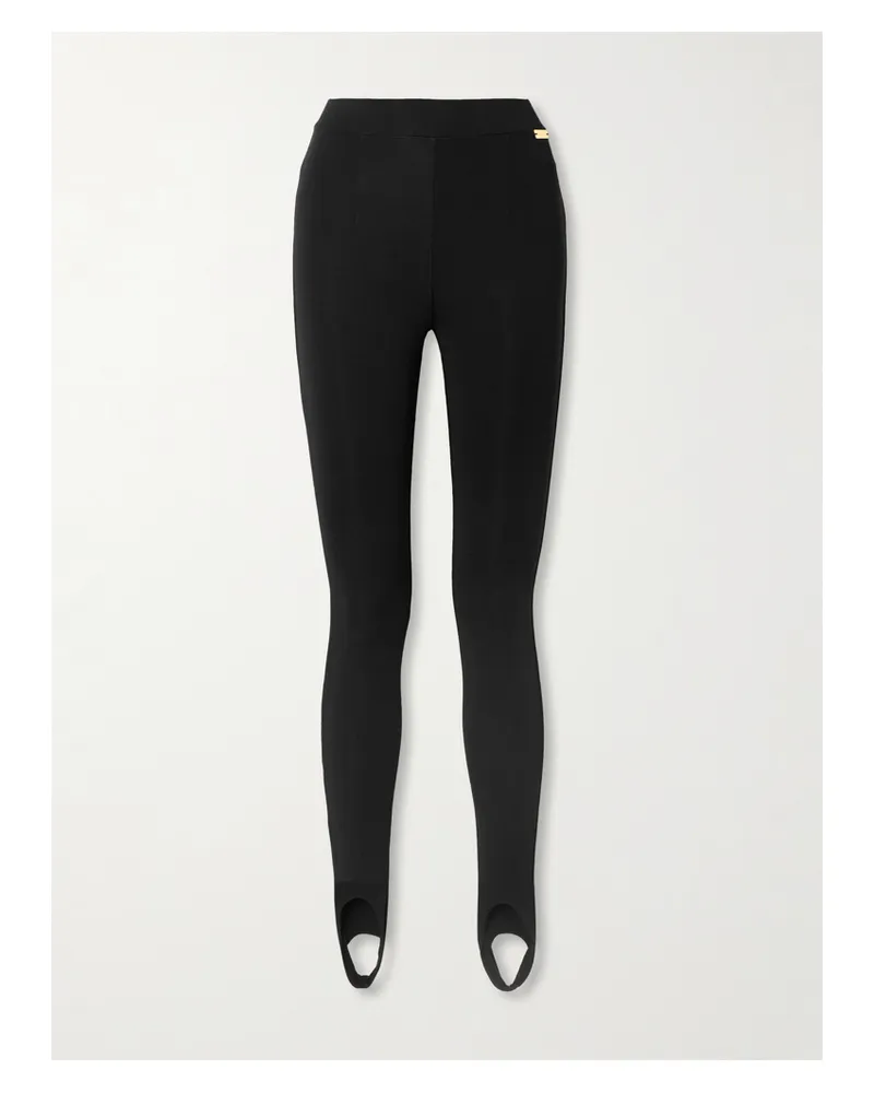Balmain Leggings Aus Stretch-jersey Mit Steg - Schwarz Schwarz