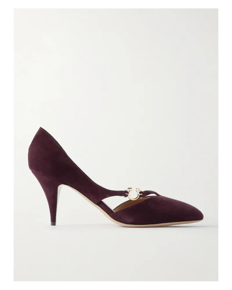 Ferragamo Moreen 70 Pumps Aus Veloursleder - Burgunder Burgunder