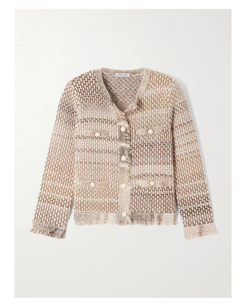 Veronica Beard Sariyah Jacke Aus Bouclé-tweed Aus Einer Baumwollmischung Mit Fransen - Mehrfarbig Mehrfarbig
