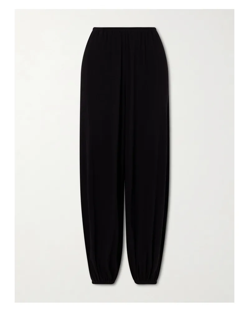The Row Fiamma Cotton, Cashmere And Silk-blend Pants - Black Black