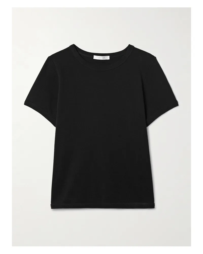 The Row Torya T-shirt Aus Geripptem Baumwoll-jersey - Schwarz Schwarz