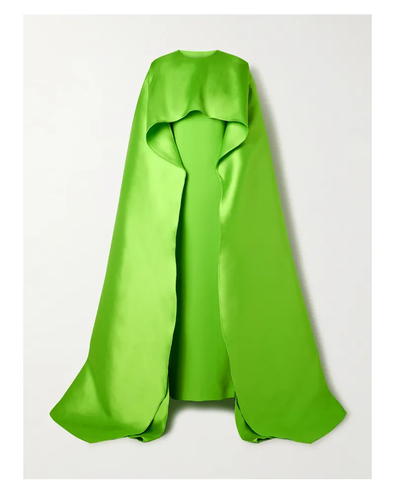 Solace London Leni Robe Aus Crêpe Und Faille Mit Cape-effekt - Grün Grün