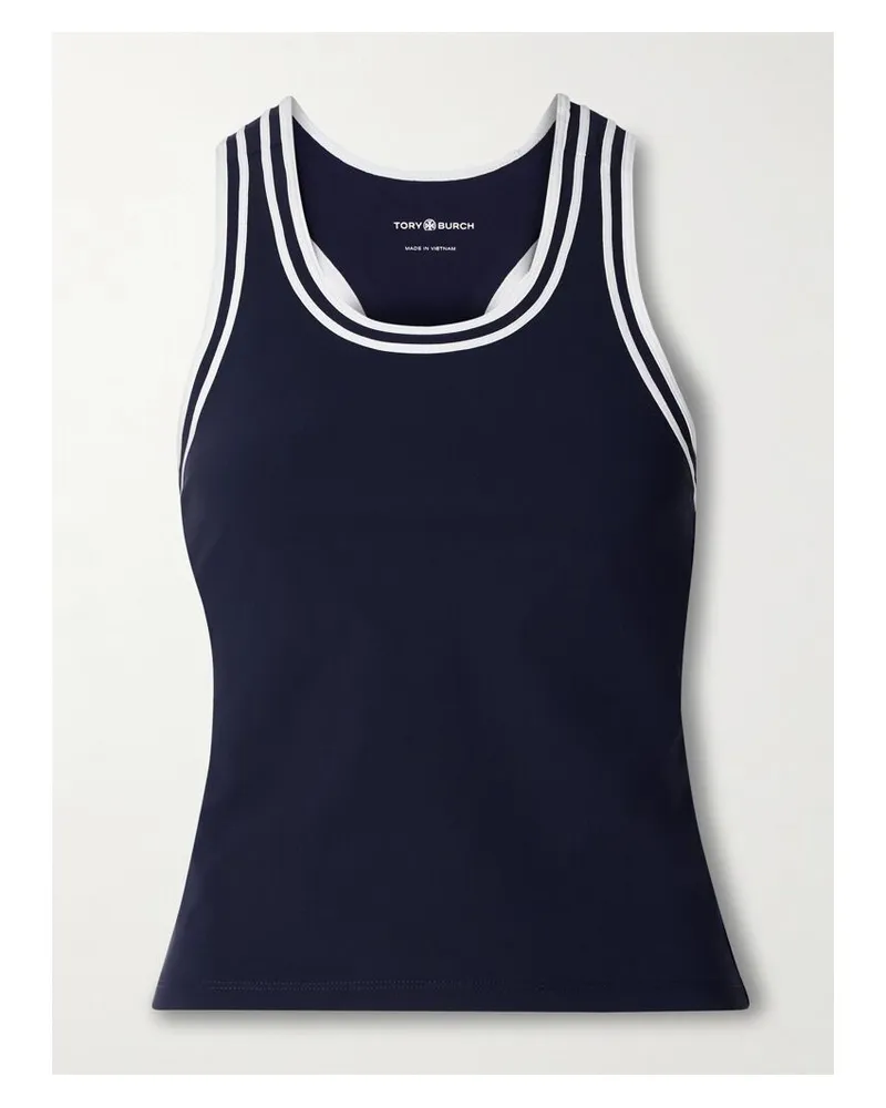 Tory Sport Tanktop Aus Stretch-jersey - Blau Blau